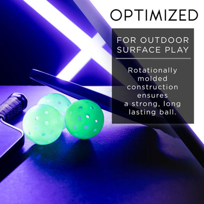 Franklin Sports Glow in the Dark X-40 Outdoor Pickleballs | Pickleball Sports