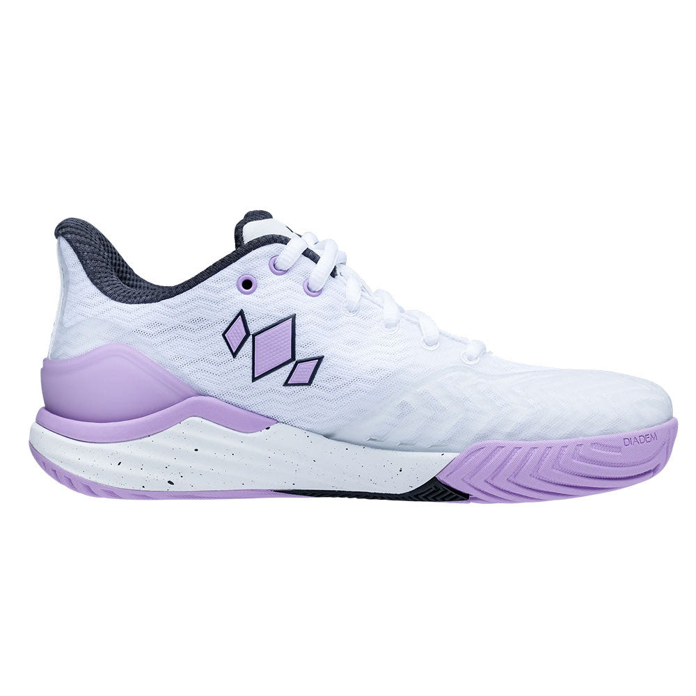 Diadem Court Burst Court Shoe - White/Purple | Pickleball Sports