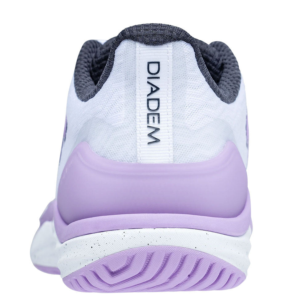 Diadem Court Burst Court Shoe - White/Purple | Pickleball Sports