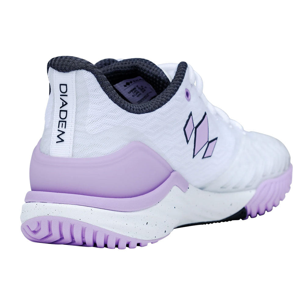 Diadem Court Burst Court Shoe - White/Purple | Pickleball Sports