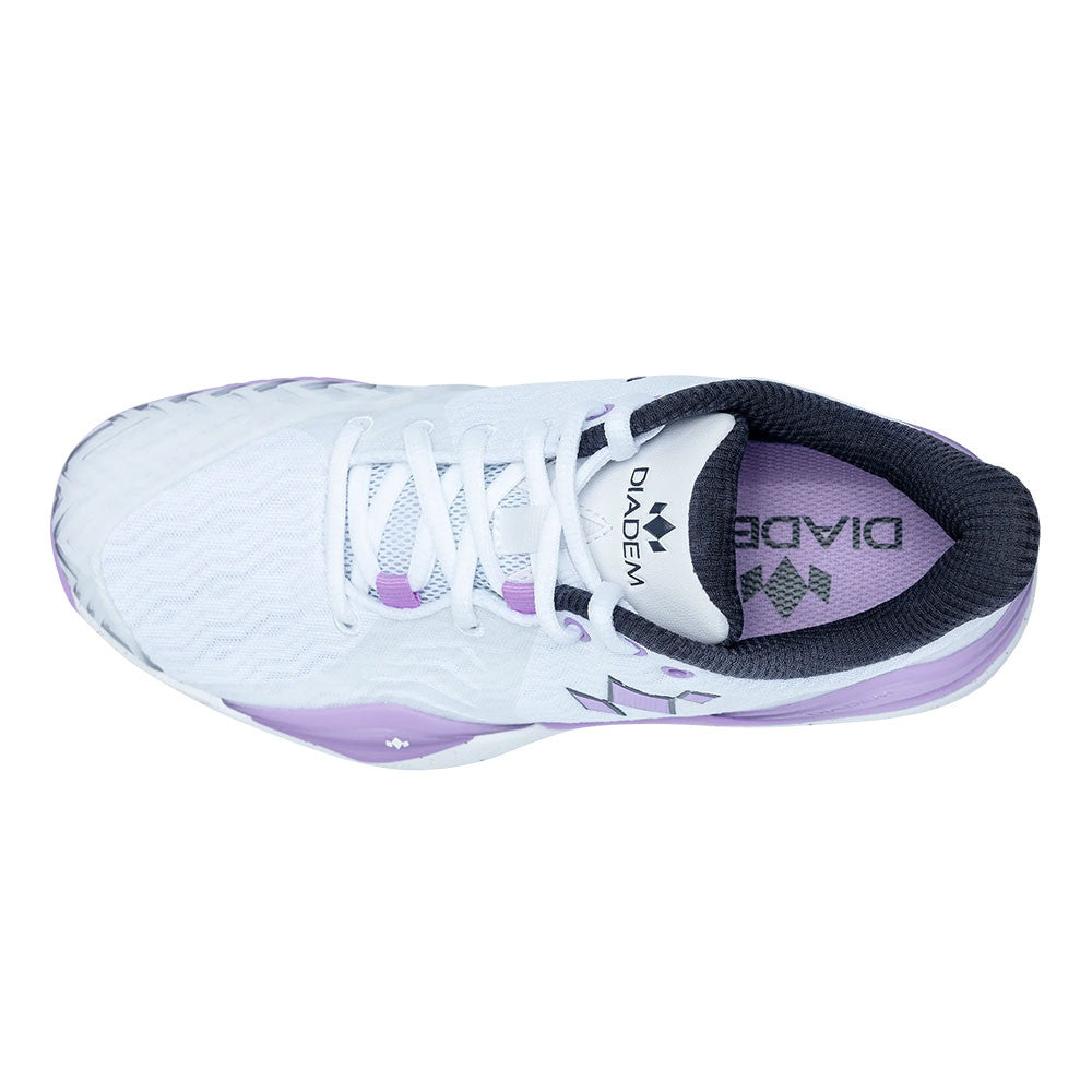 Diadem Court Burst Court Shoe - White/Purple | Pickleball Sports