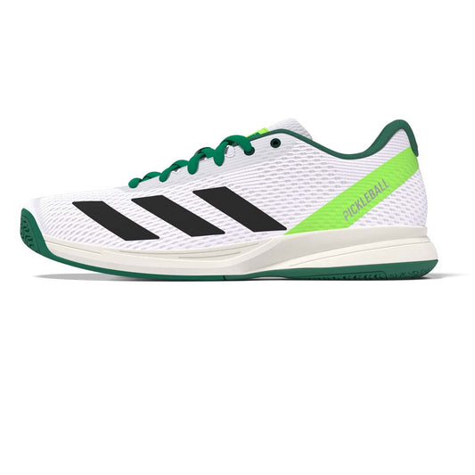 adidas White/Black/Green Courtflash  Pickleball Shoe | Pickleball Sports