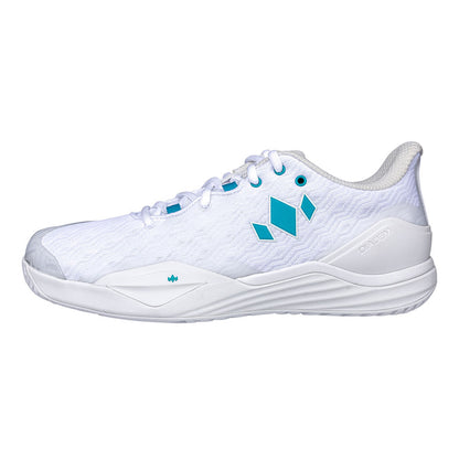 Diadem Court Burst Court Shoe - Unisex - White/Teal | Pickleball Sports