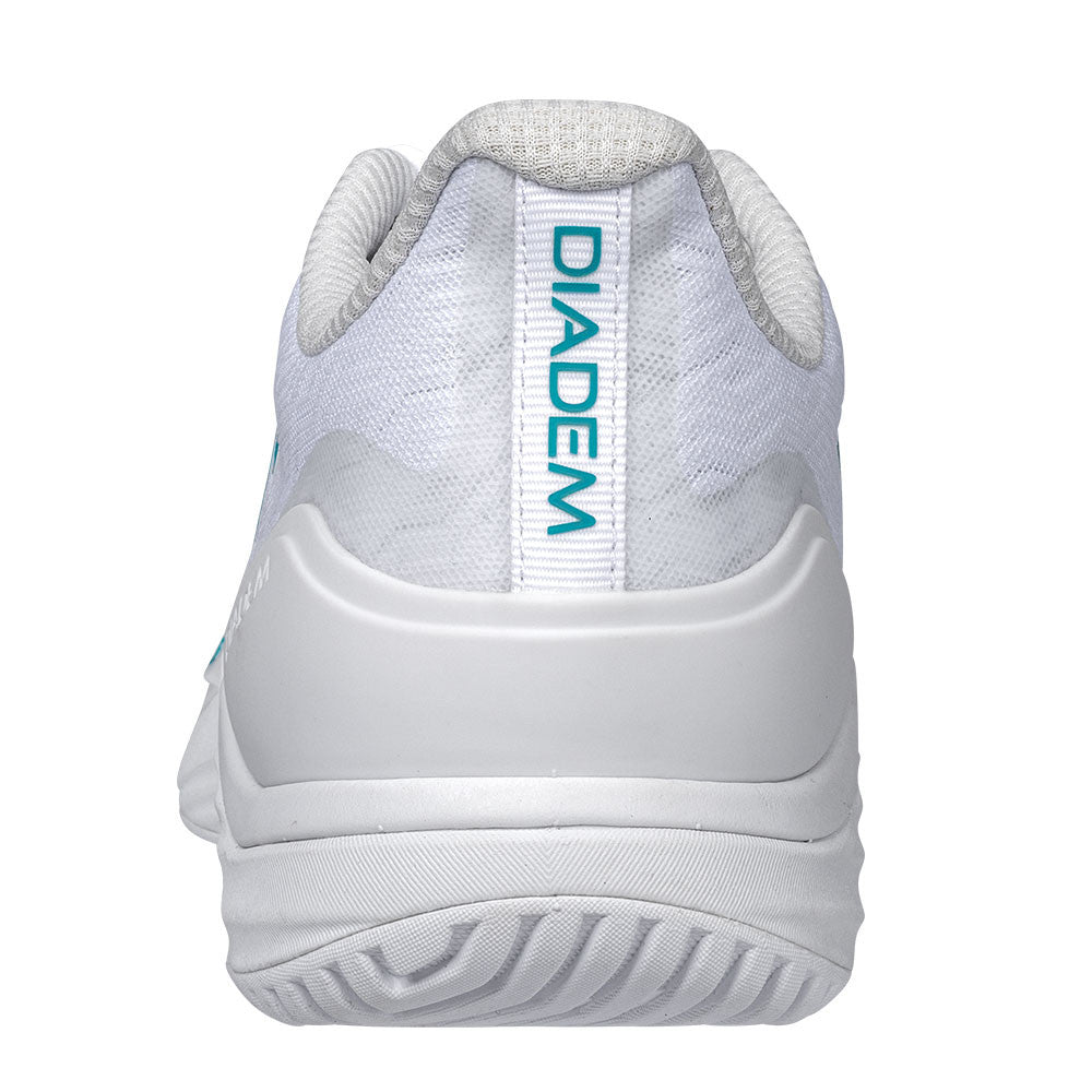 Diadem Court Burst Court Shoe - Unisex - White/Teal | Pickleball Sports