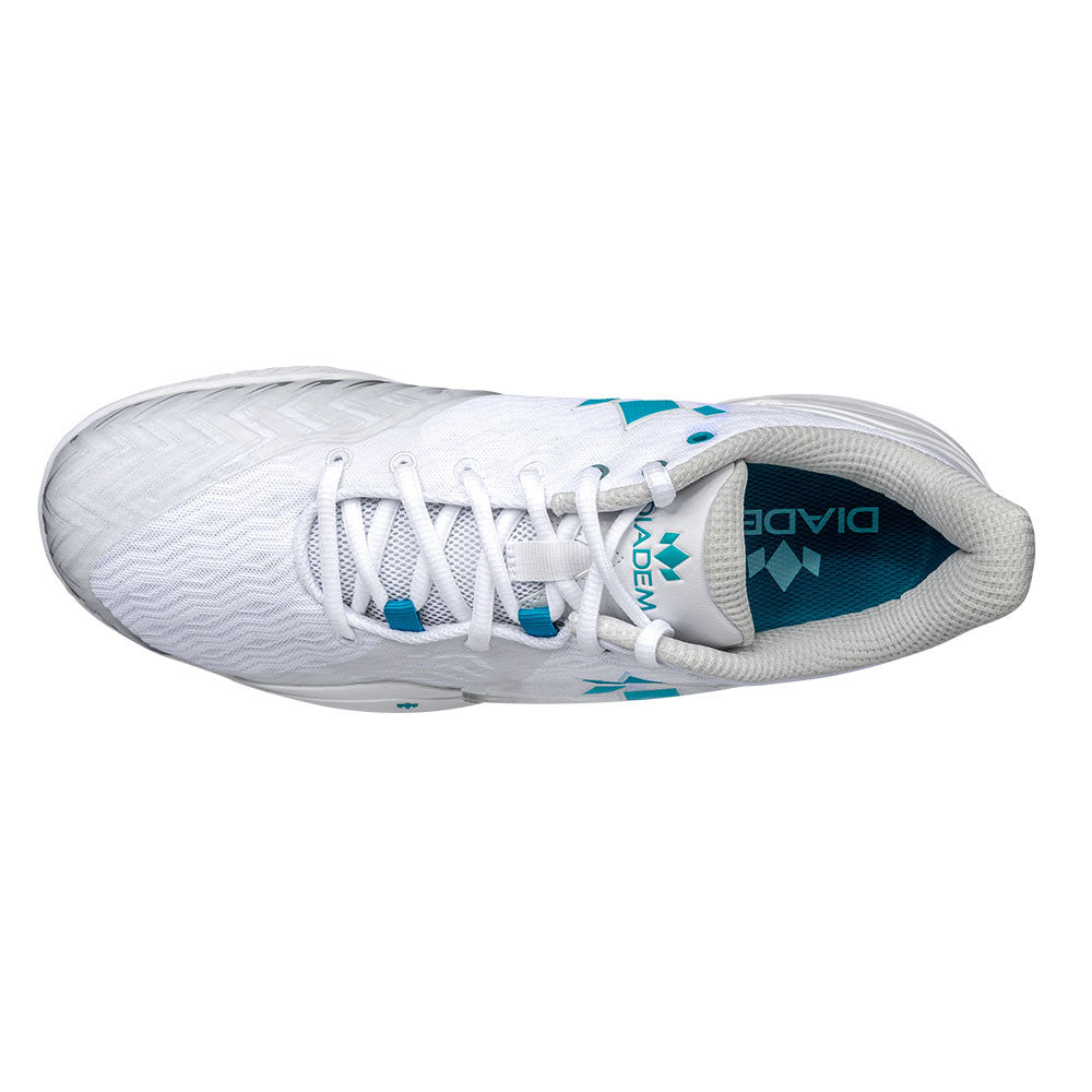 Diadem Court Burst Court Shoe - Unisex - White/Teal | Pickleball Sports