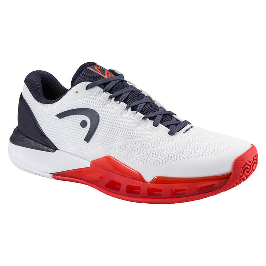 HEAD Revolt Pro 5.0 Court Shoe - White/Navy/Red | Pickleball Sports