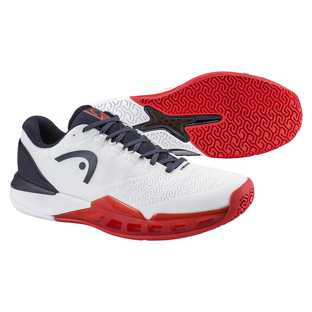 HEAD Revolt Pro 5.0 Court Shoe - White/Navy/Red | Pickleball Sports