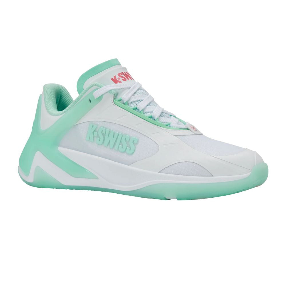 K-Swiss K-Frame Pickleball Shoe - White/Neon Mint/Hot Neon Pink | Pickleball Sports