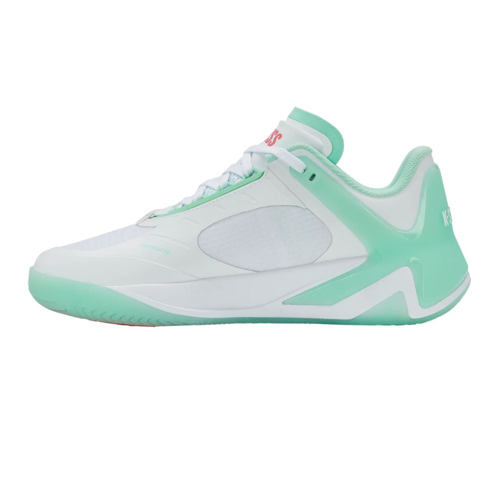 K-Swiss K-Frame Pickleball Shoe - White/Neon Mint/Hot Neon Pink | Pickleball Sports