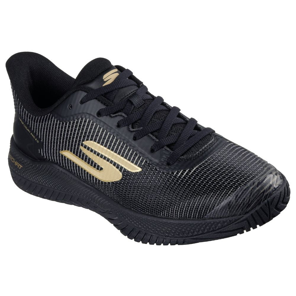 Skechers Viper Court Pro 2.0 Black/Gold  Shoe | Pickleball Sports