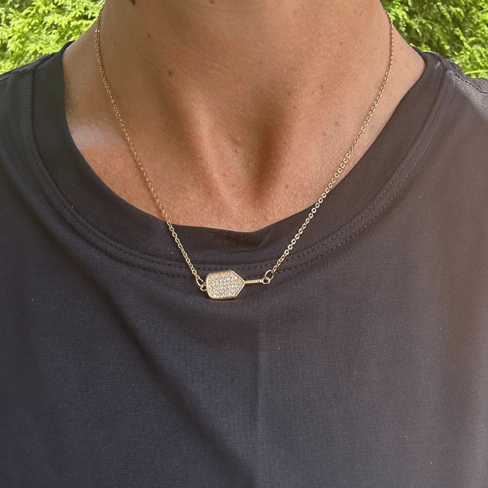 Born to Rally Pickleball CZ Paddle Necklace | Pickleball Sports