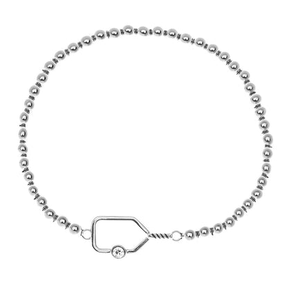 Born to Rally Pickleball Paddle Beaded Rhinestone Bracelet | Pickleball Sports