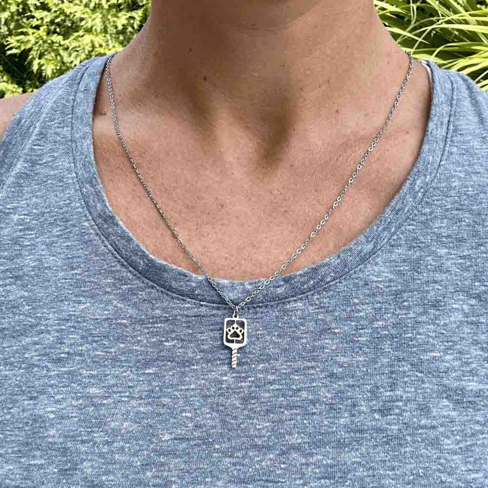 Born to Rally Pickleball Paw Necklace | Pickleball Sports