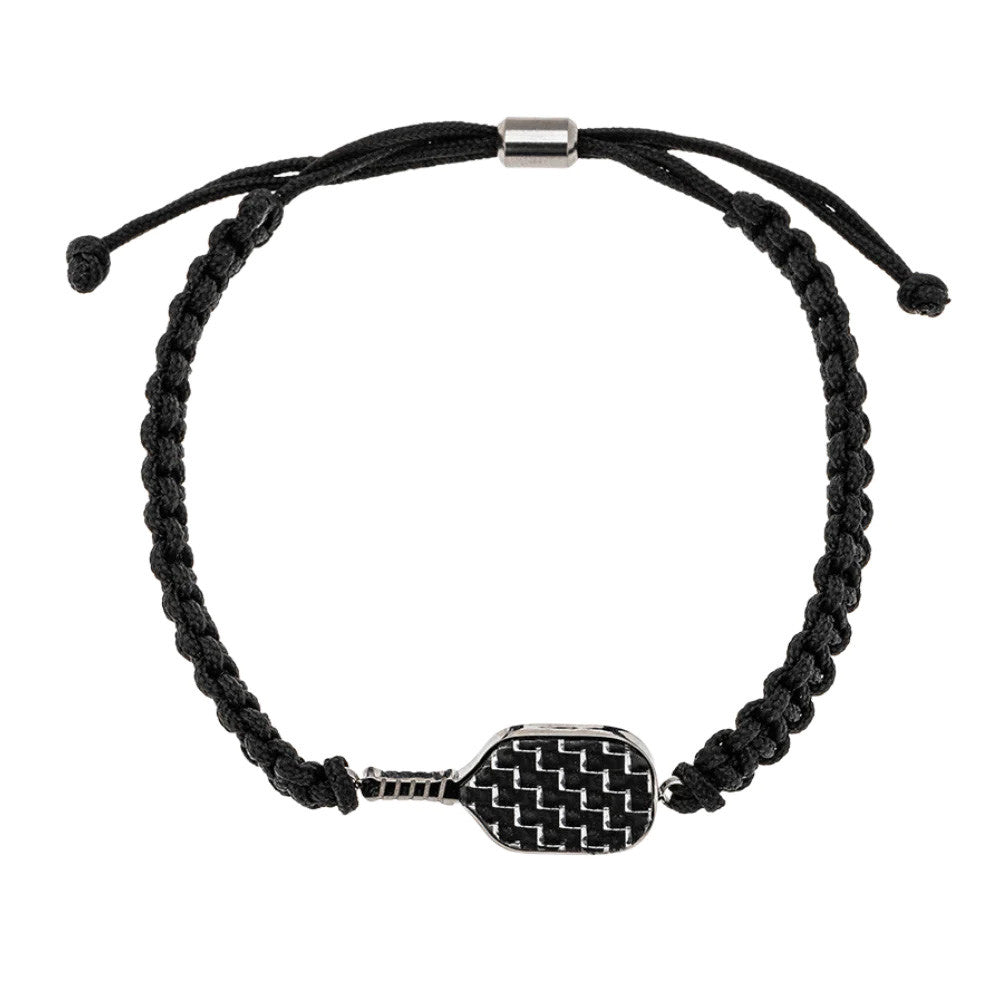 Born to Rally Pickleball Stainless Steel Carbon Fiber Bracelet | Pickleball Sports