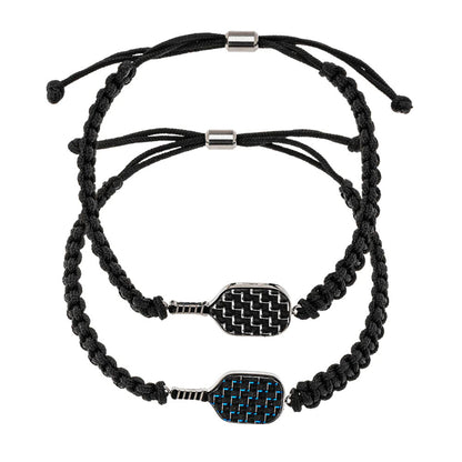 Born to Rally Pickleball Stainless Steel Carbon Fiber Bracelet | Pickleball Sports