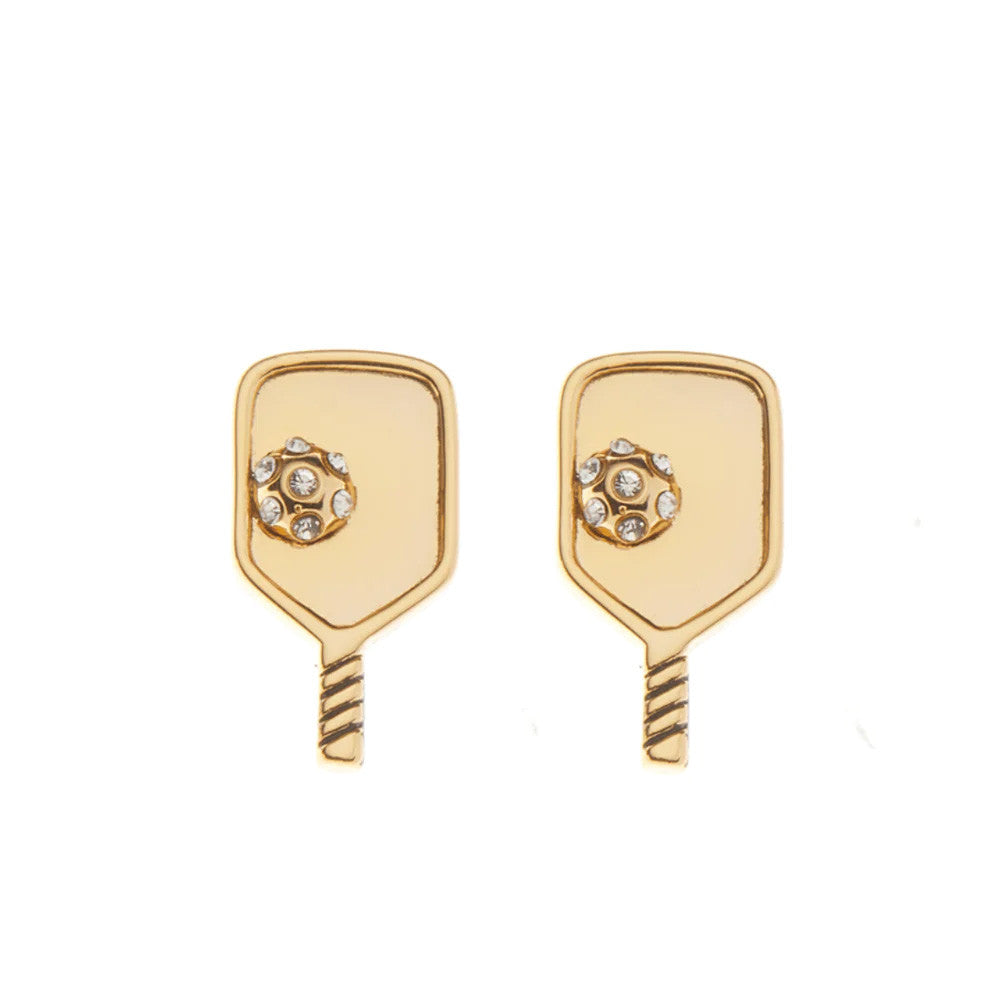 Born to Rally Pickleball Paddle Stud Earrings | Pickleball Sports