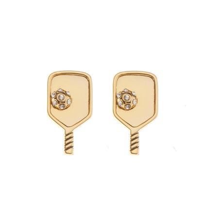 Born to Rally Pickleball Paddle Stud Earrings | Pickleball Sports