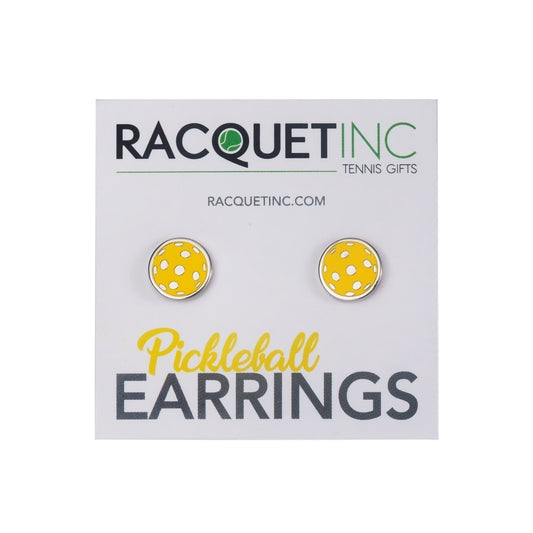 Yellow Pickleball Ball Earrings Flat | Pickleball Sports