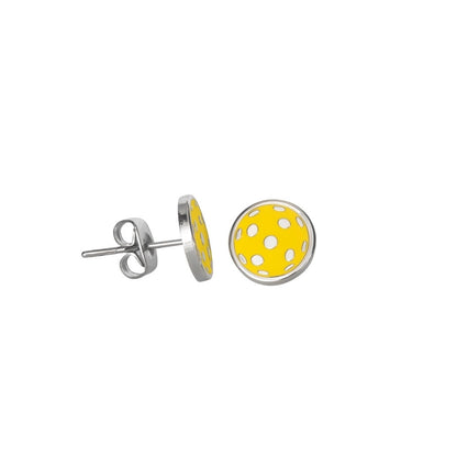 Yellow Pickleball Ball Earrings Flat | Pickleball Sports