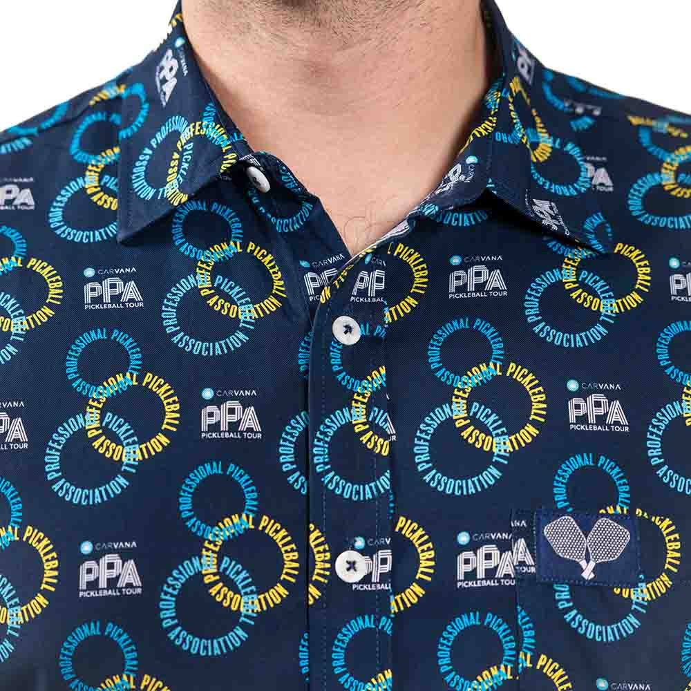 PPa Circle Short Sleeve Button Down Shirt - Unisex | Pickleball Sports