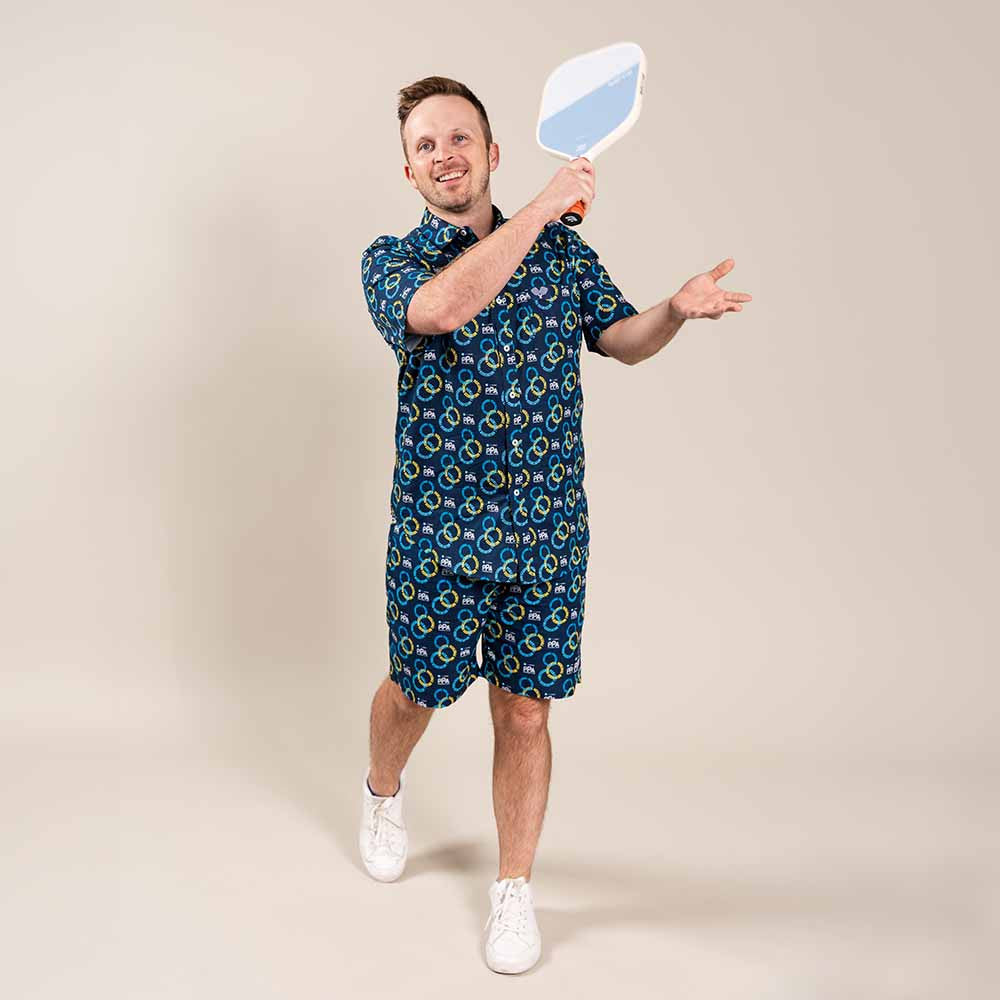 PPa Circle Short Sleeve Button Down Shirt - Unisex | Pickleball Sports