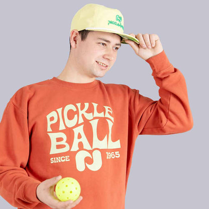 Heritage Pickle-ball Groovy Crew Neck Sweatshirt | Pickleball Sports