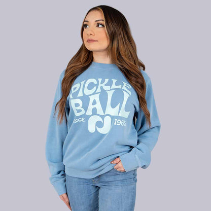 Heritage Pickle-ball Groovy Crew Neck Sweatshirt | Pickleball Sports