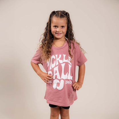 Heritage Pickle-ball Groovy T-Shirt - Youth | Pickleball Sports