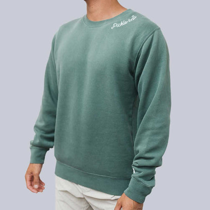 Heritage Pickle-ball Embroidered Cursive Crew Neck Sweatshirt | Pickleball Sports