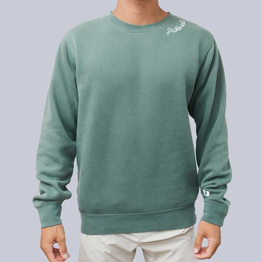 Heritage Pickle-ball Embroidered Cursive Crew Neck Sweatshirt | Pickleball Sports