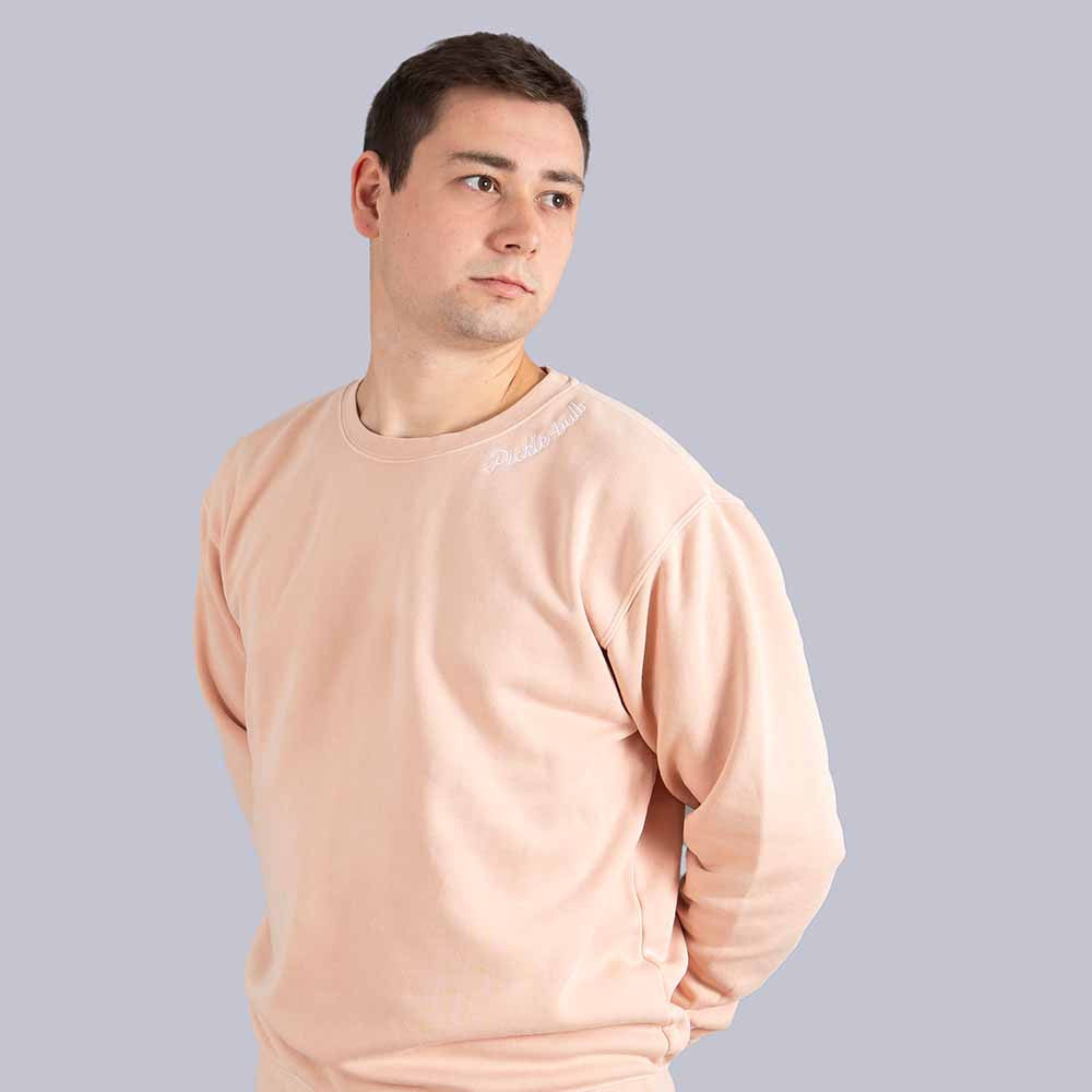 Heritage Pickle-ball Embroidered Cursive Crew Neck Sweatshirt | Pickleball Sports