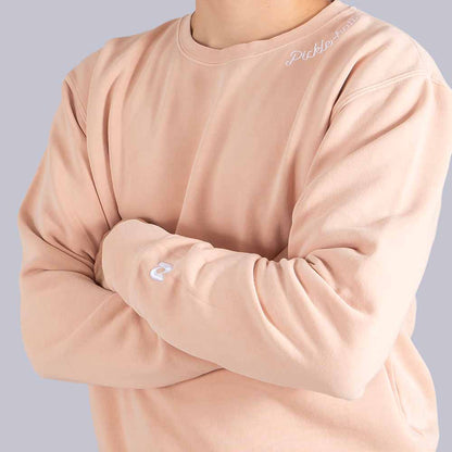 Heritage Pickle-ball Embroidered Cursive Crew Neck Sweatshirt | Pickleball Sports