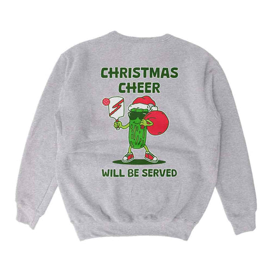 Wallflower Christmas Cheer Served Pickle Crewneck Sweatshirt - Unisex | Pickleball Sports