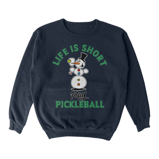 Wallflower Life is Short Melted Snowman Crewneck Sweatshirt - Unisex | Pickleball Sports