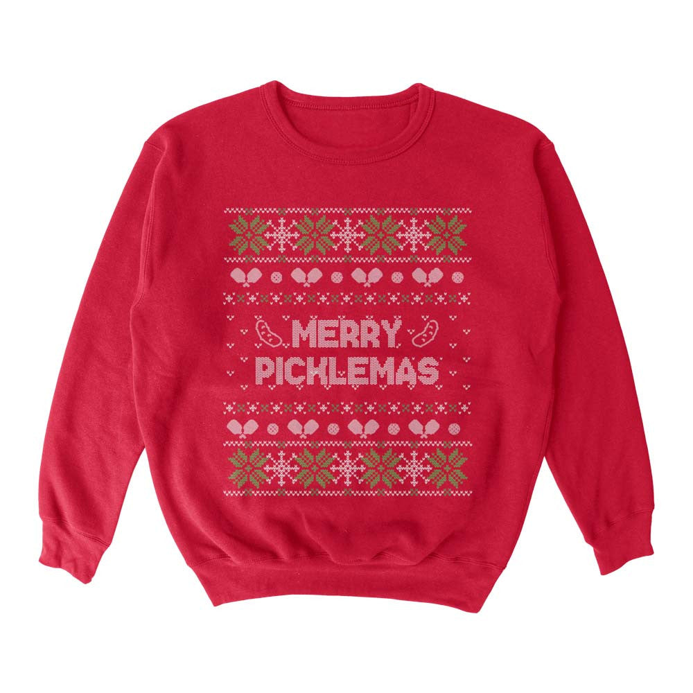 Wallflower Merry Xmas Fairisle Crewneck Sweatshirt - Unisex | Pickleball Sports